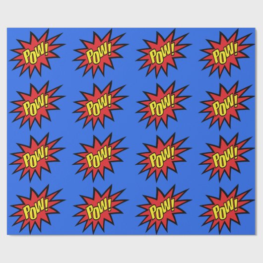 Benutzerdefinierte Farbe des Super Hero Pow Geschenkpapier (Flach)