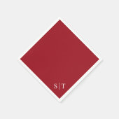 Benutzerdefinierte Farbe Eckige Hochzeitsmonogramm Serviette (Ecke)