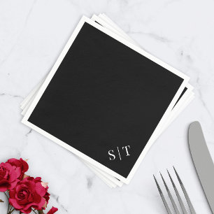 Benutzerdefinierte Farbe Eckige Hochzeitsmonogramm Serviette