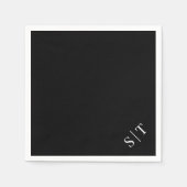 Benutzerdefinierte Farbe Eckige Hochzeitsmonogramm Serviette (Vorderseite)