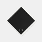Benutzerdefinierte Farbe Eckige Hochzeitsmonogramm Serviette (Ecke)