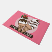 Benutzerdefinierte Farbe Eiscreme Lover Türmatten Fußmatte (Schrägansicht)