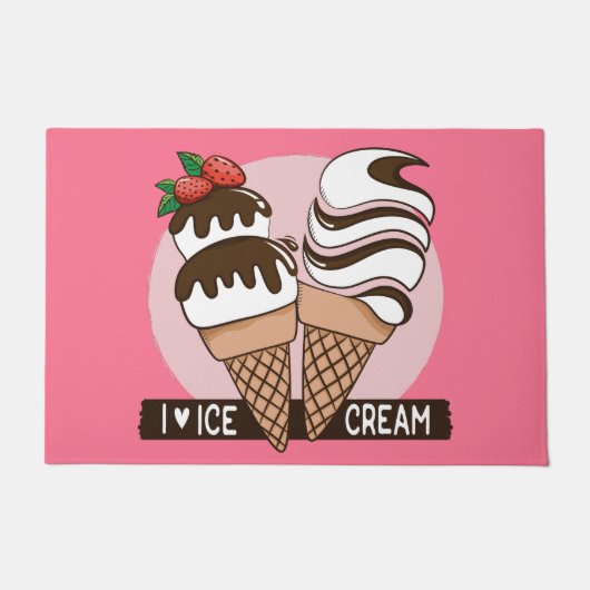 Benutzerdefinierte Farbe Eiscreme Lover Türmatten Fußmatte (Vorderseite)