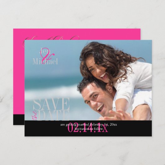 Benutzerdefinierte Farbe, Foto Save the Date Postk Ankündigungspostkarte (Vorne/Hinten)