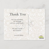 Benutzerdefinierte Farbe/Monogramm Danke Postkarte (Rückseite)