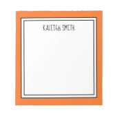 Benutzerdefinierte Farbe Orange Weißfarben Notizblock (Vorderseite)