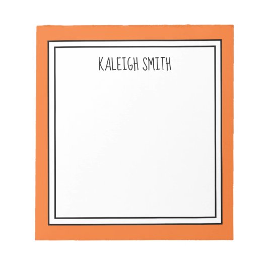 Benutzerdefinierte Farbe Orange Weißfarben Notizblock (Vorderseite)