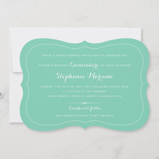 Benutzerdefinierte Farbe Quinceañera Süd Western M Einladung (Rückseite)