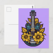Benutzerdefinierte Farbe Ukulele Postkarte (Vorne/Hinten)