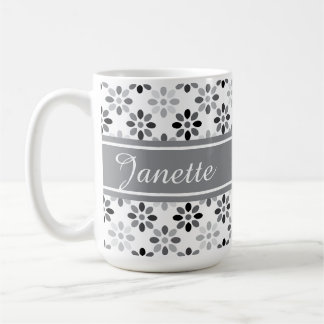 Benutzerdefinierte Farbe und Name - Whimsical Flor Kaffeetasse