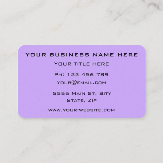 Benutzerdefinierte Farbe und Schriftart Ihrer Visi Visitenkarte (Rückseite)