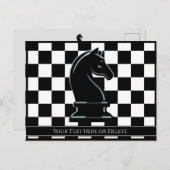 Benutzerdefinierte Farbe und Text Schachbrett Schw Postkarte (Vorne/Hinten)