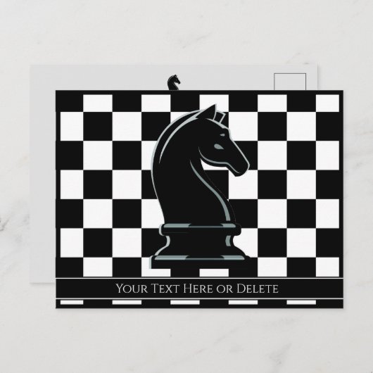 Benutzerdefinierte Farbe und Text Schachbrett Schw Postkarte (Vorne/Hinten)