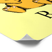 Benutzerdefinierte Farbe und Text Wally Cat Laughi Poster (Ecke)