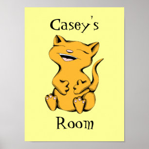 Benutzerdefinierte Farbe und Text Wally Cat Laughi Poster