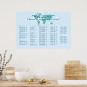 Benutzerdefinierte Farbe World Map Thema Sitzungst Poster (Küche)