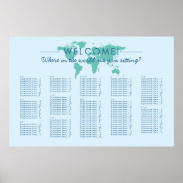 Benutzerdefinierte Farbe World Map Thema Sitzungst Poster