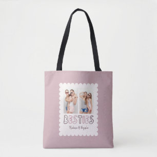 Benutzerdefinierte Farben 2 Fotos Freunde Besties Tasche