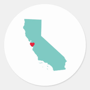 Benutzerdefinierte Farben California Karte Form un Runder Aufkleber