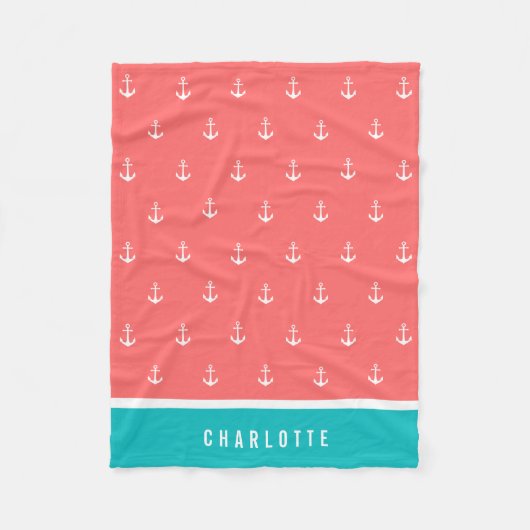 Benutzerdefinierte Farben hinzufügen Name Nautical Fleecedecke (Vorderseite)