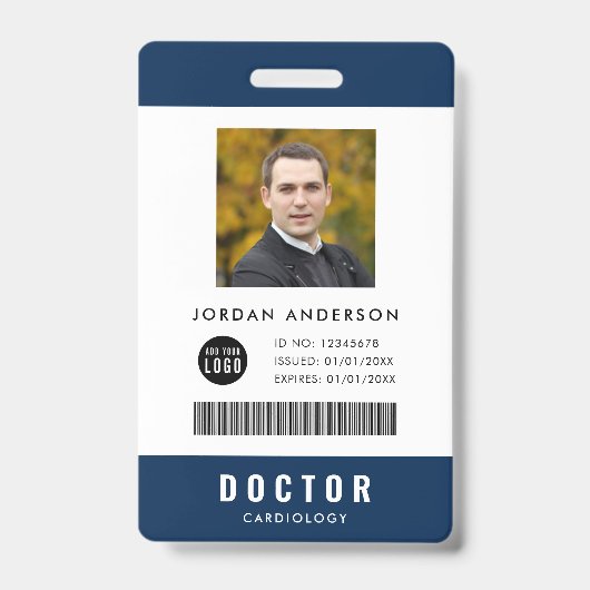 Benutzerdefinierte Farben Hinzufügen von Logo-Foto Ausweis (Front)