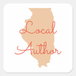 Benutzerdefinierte Farben Illinois Lokaler Autor Quadratischer Aufkleber