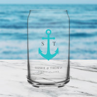 Benutzerdefinierte Farben Monogramm Anker Hochzeit