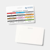 Benutzerdefinierte Farben Referenz für Notfallcode Ausweis (Front & Back)