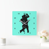 Benutzerdefinierte Farben und Schriftart - Tanngo  Quadratische Wanduhr (Zuhause)