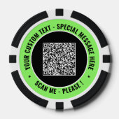 Benutzerdefinierte Farben und Text QR-Code Poker C Pokerchips (Vorderseite)