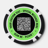 Benutzerdefinierte Farben und Text QR-Code Poker C Pokerchips (Rückseite)
