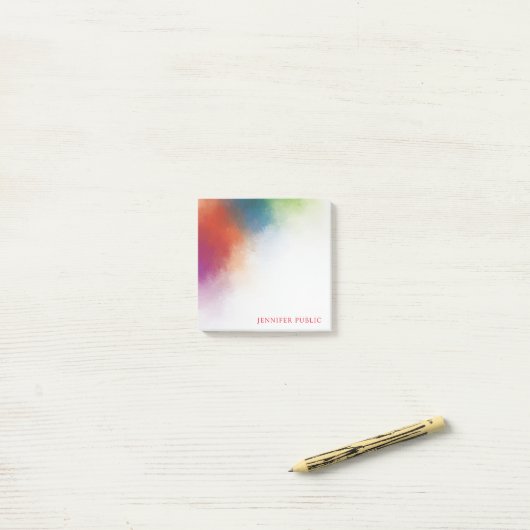 Benutzerdefinierte Farbenfrohe Abstrakt Elegant Te Post-it Klebezettel (Auf Schreibtisch)