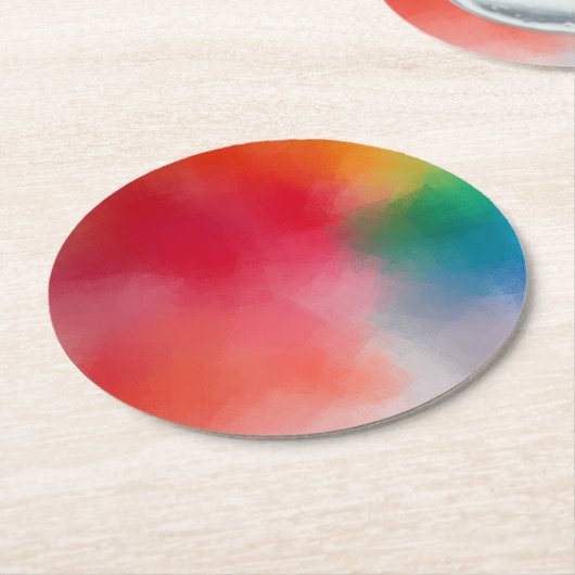 Benutzerdefinierte Farbenfrohe Abstrakte Vorlage f Runder Pappuntersetzer (Angewinkelt)