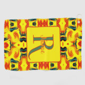 Benutzerdefinierte farbenfrohe Kunst-Monogramm Ihr Golfhandtuch (Horizontal)