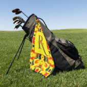 Benutzerdefinierte farbenfrohe Kunst-Monogramm Ihr Golfhandtuch (Gras)