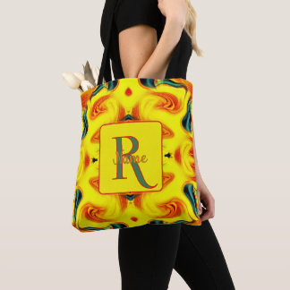 Benutzerdefinierte farbenfrohe Kunst-Monogramm Ihr Tasche