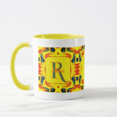 Benutzerdefinierte farbenfrohe Kunst-Monogramm Ihr Tasse (Links)