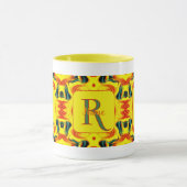 Benutzerdefinierte farbenfrohe Kunst-Monogramm Ihr Tasse (Zentrum)