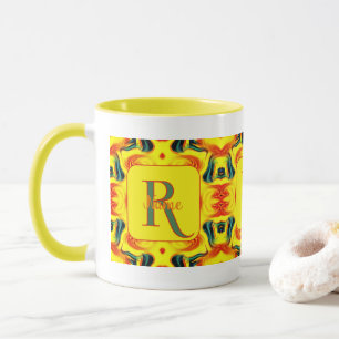 Benutzerdefinierte farbenfrohe Kunst-Monogramm Ihr Tasse