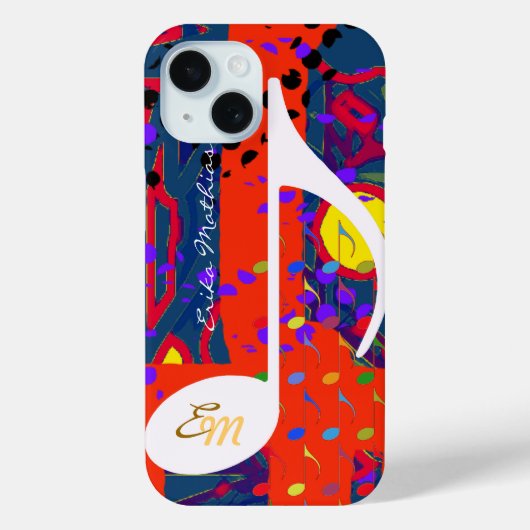 Benutzerdefinierte farbenfrohe Musiknote Case-Mate iPhone Hülle (Rückseite)