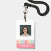 Benutzerdefinierte farbenfrohe rote Barcode-Schul- Ausweis (Vorderseite mit Lanyard)