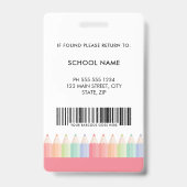 Benutzerdefinierte farbenfrohe rote Barcode-Schul- Ausweis (Rückseite)