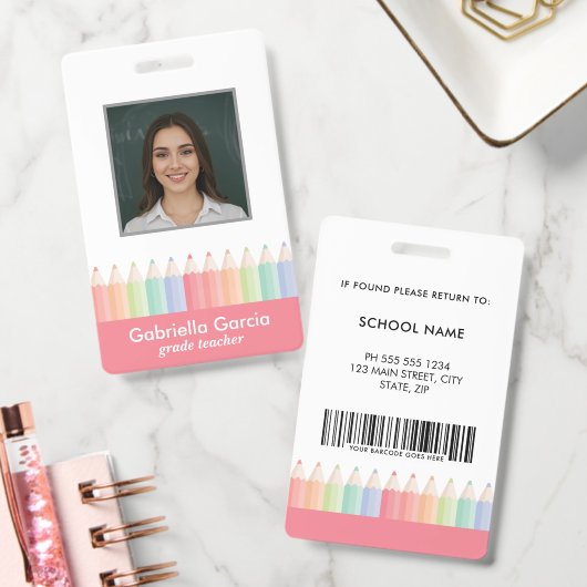 Benutzerdefinierte farbenfrohe rote Barcode-Schull Ausweis (Büro)