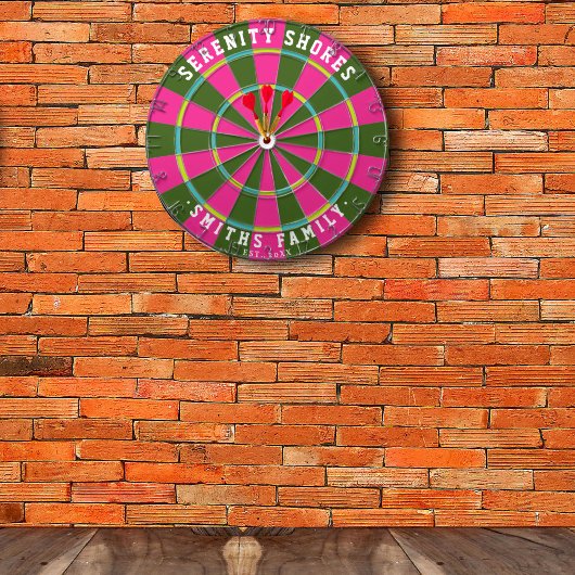 Benutzerdefinierte farbige Familienname Kabine eta Dartscheibe