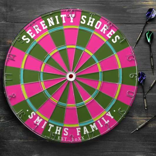 Benutzerdefinierte farbige Familienname Kabine eta Dartscheibe