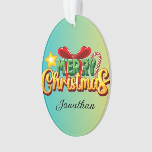 Benutzerdefinierte farbige Gradientengrün Xmas Ornament (Vorderseite)