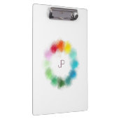 Benutzerdefinierte farbige Monogramm Moderne elega Klemmbrett (Rechts)