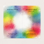 Benutzerdefinierte farbige Monogramm Moderne elega Visitenkarten (Innenseite Aufgefaltet)