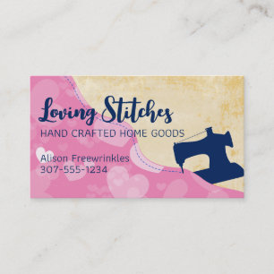 Benutzerdefinierte Farbnähmaschine Stich Herzkarte Visitenkarte