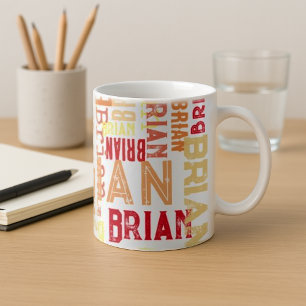 Benutzerdefinierte Farbnamen überall wiederholt Kaffeetasse